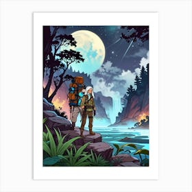 Adventurers In The Forest Art Print