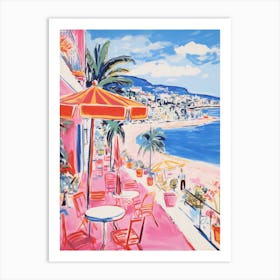 Ischia   Italy Beach Club Lido Watercolour 1 Art Print