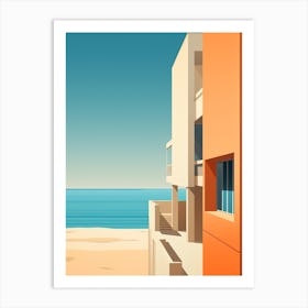 Ocean Beach San Diego California Mediterranean Style Illustration 1 Art Print