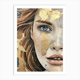 Gold And Blue 1 Art Print