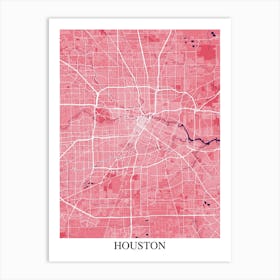 Houston Texas Pink Purple Art Print
