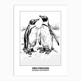 Penguin Squabbling Over Territory Poster 6 Art Print