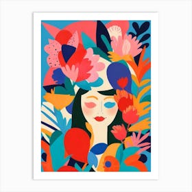 Girl With Flowers 9 Art Print