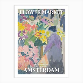 Vintage Flower Market Painting Amsterdam 4 Art Print