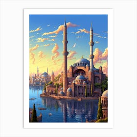 Hagia Sophia Ayasofy Modern Art Pixel Art 2 Art Print