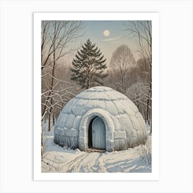 Igloo In the Snow Art Print