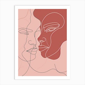 Simplicity Pink Lines Woman Abstract 8 Art Print