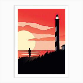 Outer Banks North Carolina, Usa, Bold Outlines 1 Art Print