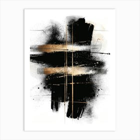 Abstract Black And Gold Painting 8 Art Print