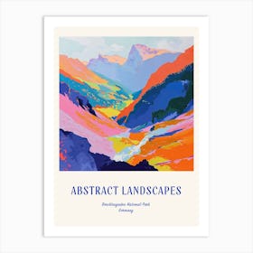 Colourful Abstract Berchtesgaden National Park Germany 1 Poster Blue Art Print