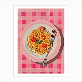 Pink Kitchen Pasta Italian Spaghetti Art Print