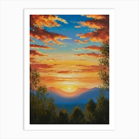 Sunset Over The Mountains 11 Art Print