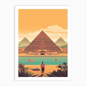 Giza Egypt Illustration 2 Art Print