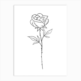 Rose Line Art Print