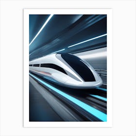 Futuristic High Speed Train Art Print