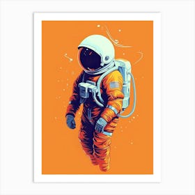 Orange Astronaut Art Print