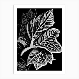 Comfrey Leaf Linocut Art Print