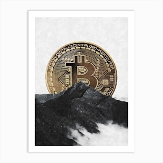 Bitcoin Rising Art Print