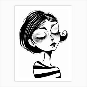 Girl With Eyes Closed 2 Art Print