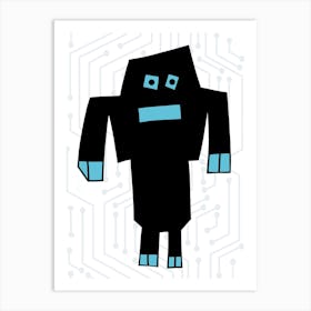 Black Robot Art Print