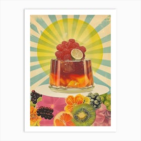 Fruity Jelly Retro Collage 1 Art Print