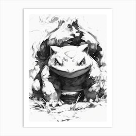 Bulbasaur Black And White Art Print