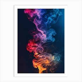 Smoke On Black Background Art Print