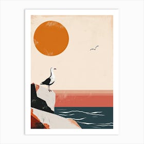 Seagull, Scandinavian Simplicity Art Print