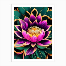 Lotus Flower Pattern Fauvism Matisse 3 Art Print