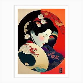 Colour Yin and Yang 5, Japanese Ukiyo E Style Art Print