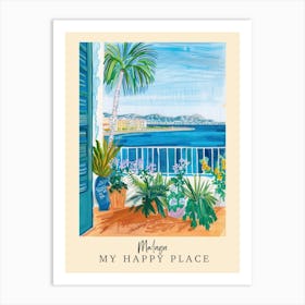 My Happy Place Malaga 4 Travel Poster Art Print