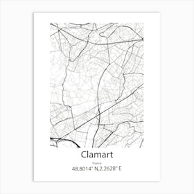 Clamart,France Minimalist Map Art Print