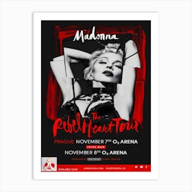 Madonna The Rebel Heart Tour 2015 Prague Concert Poster Art Print