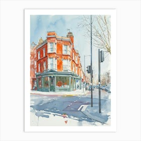 Kensington And Chelsea London Borough   Street Watercolour 8 Art Print