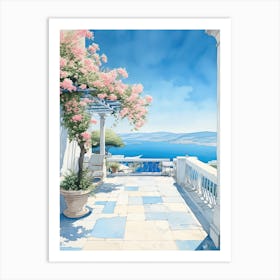 Mykonos Summer Watercolour 5 Art Print