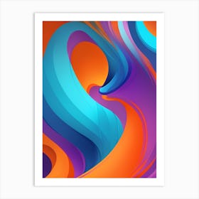 Abstract Colorful Waves Vertical Composition 17 Art Print