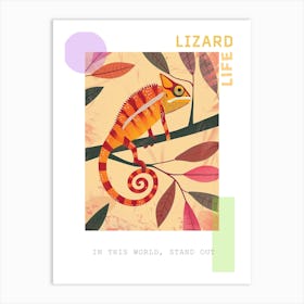 Chameleon Modern Abstract Illustration 2 Poster Art Print