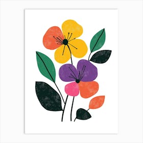 Flowers On A White Background 20 Art Print