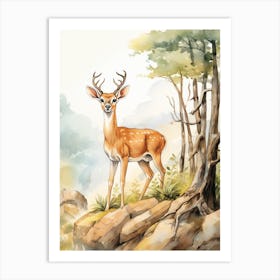 Storybook Animal Watercolour Gazelle 3 Art Print