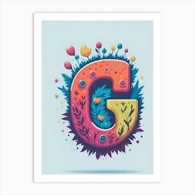 Colorful Letter G Illustration 39 Art Print