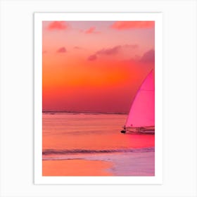 Rodney Bay Beach, St Lucia Pink Beach Art Print