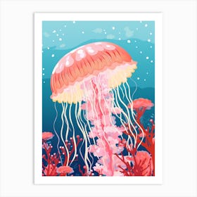 Colourful Jellyfish Illustration 5 Art Print