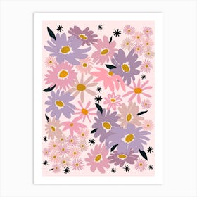 Garden Flowers Pink Art Print