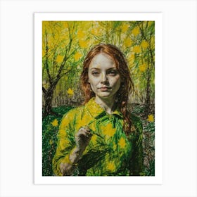 Girl In Green Art Print