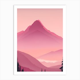 Misty Mountains Vertical Background In Pink Tone 80 Art Print