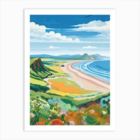 Rhossili Bay, Gower Peninsula, Wales, Matisse And Rousseau Style 1 Art Print