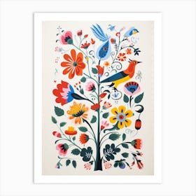 Scandinavian Bird Illustration Chimney Swift 2 Art Print