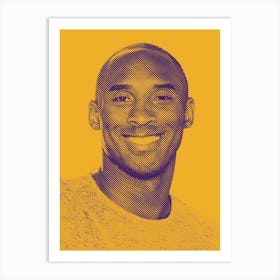 Kobe Bryant American Basketball Player Legend in Line Illustration Art Print