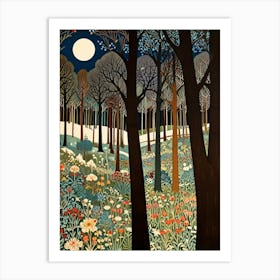 William Morris Moonlight In The Woods 13 Art Print