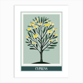 Cypress Tree Flat Illustration 5 Poster Art Print